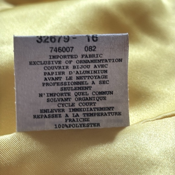 Jessica McClintock for Gunners Sax yellow halter crossed back satin long dress 3 - Picture 7 of 9